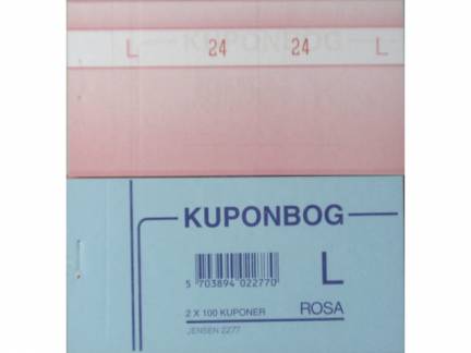 Kuponb&oslash;ger rosa 2x1-100 130x70mm