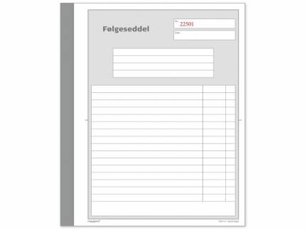 F&oslash;lgeseddelbog 2x50bl 148x200mm 92 2203 50