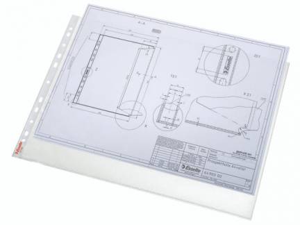 Plastlomme Esselte A3 0,08mm tværformat præg