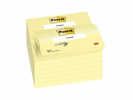 Post-it blok r-350 gul z-fold 76x127mm 12blk/pak