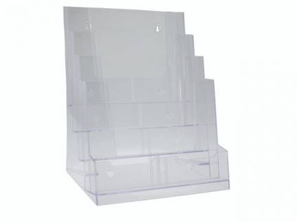 Brochureholder bnt klar A4 4 rum bord/v&aelig;g 297x210mm