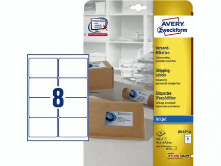 Etiket Avery inkjet J8165-25 99,1x67,7mm 8/ark 25ark/pak