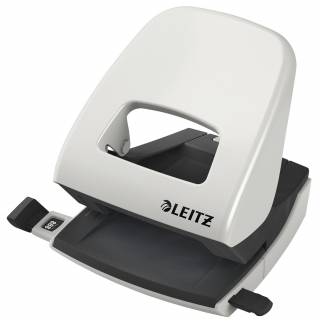Hulapparat Leitz gr&aring; 2-huls m/skinne t/30ark 5008