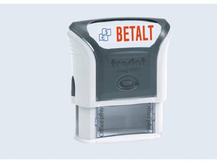 Stempel Trodat Printy 4912 bl&aring;/r&oslash;d tekst 'Betalt'