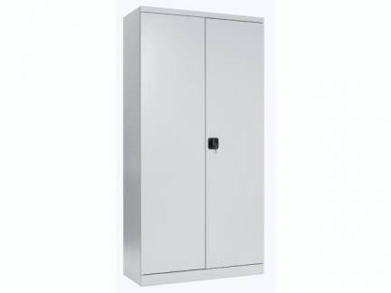 Kontorskab i st&aring;l lysgr&aring; 1000x435x1990mm