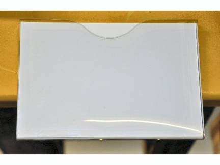 Magnetlomme A3 &aring;ben liggende hvid 1cm dyb 10stk/pak