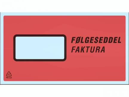F&oslash;lgeseddellommer M65 med tryk F&oslash;lgeseddel/Faktura