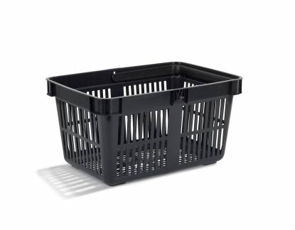Indk&oslash;bskurv m/h&aring;ndtag sort 27l