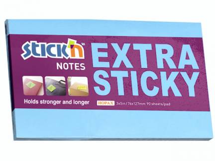 Notes Stick'N Extra Sticky bl&aring; 76x127mm 90blade