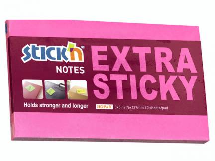 Notes Stick'N Extra Sticky r&oslash;d 76x127mm 90blade