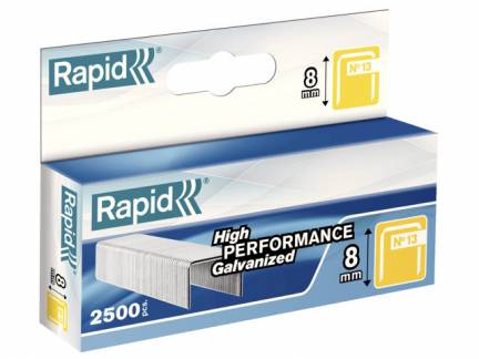 H&aelig;fteklamme Rapid Tools 13/8 galvaniseret 2500stk/&aelig;sk