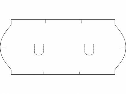 Prisetiket hvid neutral permanent lim 26x12mm 1500stk/rl