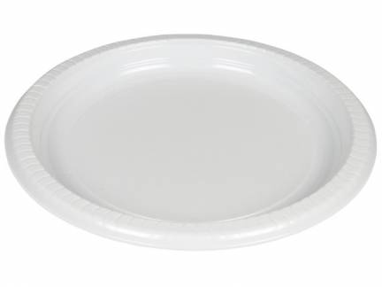 Tallerken plast hvid PS 22cm 50stk/pak standard