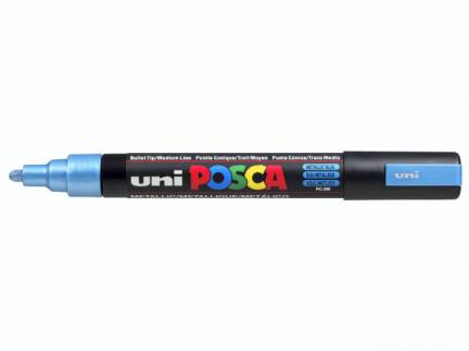 Paint marker Uni Posca PC-5M metallic blue/blå 1,8-2,5mm