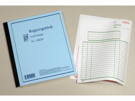 Regningsblokke 10020 2x50 bl 148x197mm
