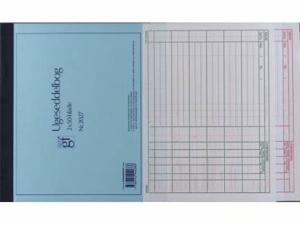 Ugesedler grafisk m/kopi 197x148mm 2027