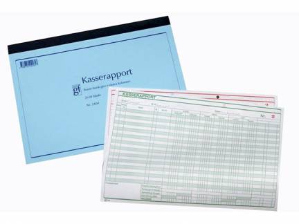 Kasserapport graf. 4 kolonner 2x50 blade 210x297mm 2404