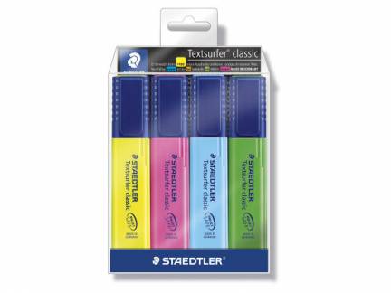 Tekstmarker STAEDTLER 364 ass. 4stk/s&aelig;t Textsurfer Classic