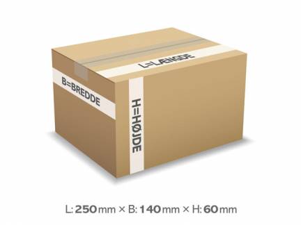 B&oslash;lgepapkasse Master'In 250x140x60mm Fefco 0203 - 2L - 3mm