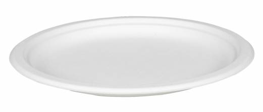 Tallerken sukkerr&oslash;r hvid &Oslash;26cm komposterbar 50stk/pak