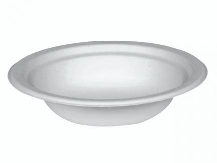 Sk&aring;l sukkerr&oslash;r hvid &Oslash;18cm 400ml komposterbar 50stk/pak