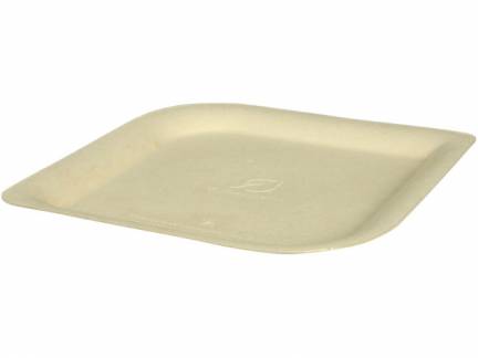 Tallerken sukkerr&oslash;r/bambus 16x16x1cm brun 50stk/pak