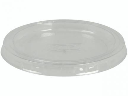 L&aring;g t/portionsb&aelig;ger PLA klar &Oslash;7cm snap-on rund 100stk/pak