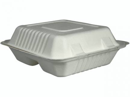 Take away boks sukkerr&oslash;r 223x201x39mm hvid 3rums 50stk/pak
