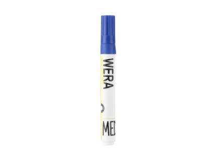 Whiteboardmarker WERA bl&aring; kantet spids 1-4mm