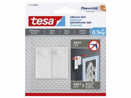 Kl&aelig;bes&oslash;m tesa t/tapet og gips 0,5kg 2stk/pak