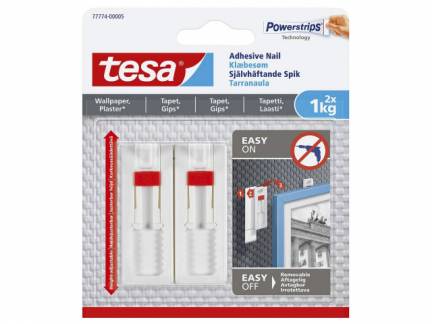 Kl&aelig;bes&oslash;m tesa t/tapet og gips 1kg 2stk/pak