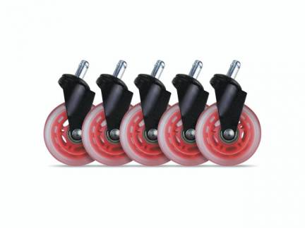 Hjul t/L33T gaming stol r&oslash;de bl&oslash;de 5stk/pak