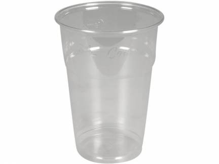 Drikkeglas PLA klar 30cl, 40cl &Oslash;8,5cm komposterbar 50stk/ps