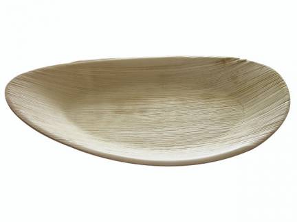 Tallerken palmeblad Hampi natur 31x18x3cm komposterbar 25stk/ps