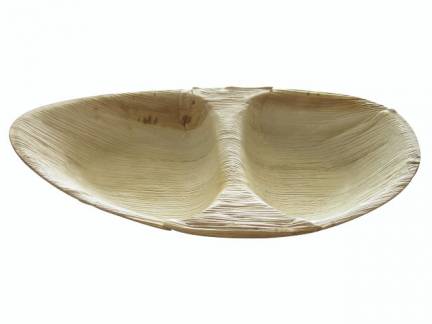 Tallerken palmeblad Hampi natur 26x16,5x3cm komposterbar 25stk/ps