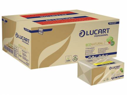H&aring;ndkl&aelig;deark Lucart T3 Natural 2-lags interfold 23,5x23cm 9cm 100% genbrugspapir