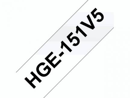Labeltape Brother HGe-151V5 24mmx8m sort p&aring; klar 5stk/pak