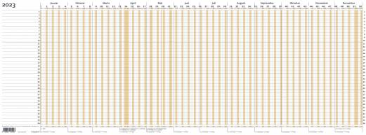 Projektplanner falset t/A4 2023 80x29,7cm brun 23 1050 00