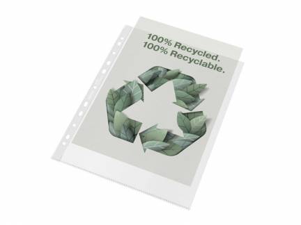 Plastlomme Esselte Recycled A4+ 100my m. pr&aelig;g 50stk/pak