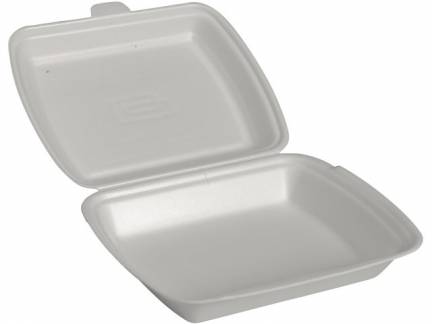 Termoboks Abena Gastro 1-rums m/h&aelig;ngslet l&aring;g hvid XPS 24x20x7cm 125stk/pak
