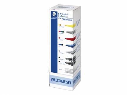 Multis&aelig;t Staedtler Triplus Welcome set 15 dele i holder