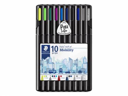Multis&aelig;t Staedtler Triplus Pens to Go 10 dele