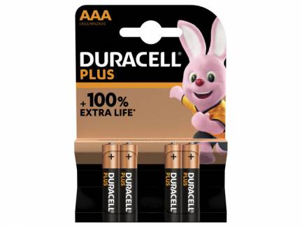 Batteri Duracell Plus Power AAA 4stk/pak 