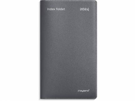 Index Planner PP grå foldet 8,8x16,6cm 24 0810 00