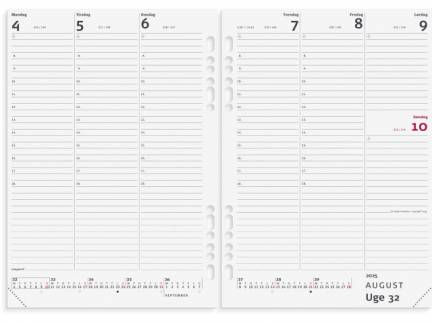 System A5 ugekalender højformat REFILL 2025