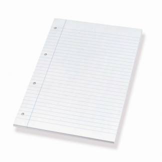 Standardblok u/omslag A4 linieret m/4 huller