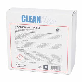 Opvasketabs Cleanline All-in-one 80stk Svanemærket