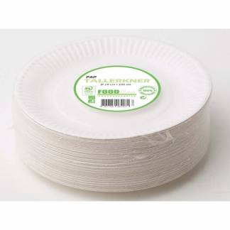 Paptallerken frokost Ø18 cm 100stk/pak 