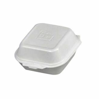 Burgeræske skum lille m/låg 120x120x74mm 500Sstk/pak