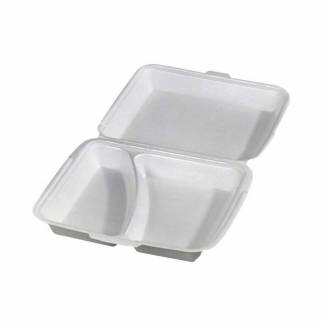 Skumbakke hvid 2-rums m/låg 240x215x70mm 300stk/pak